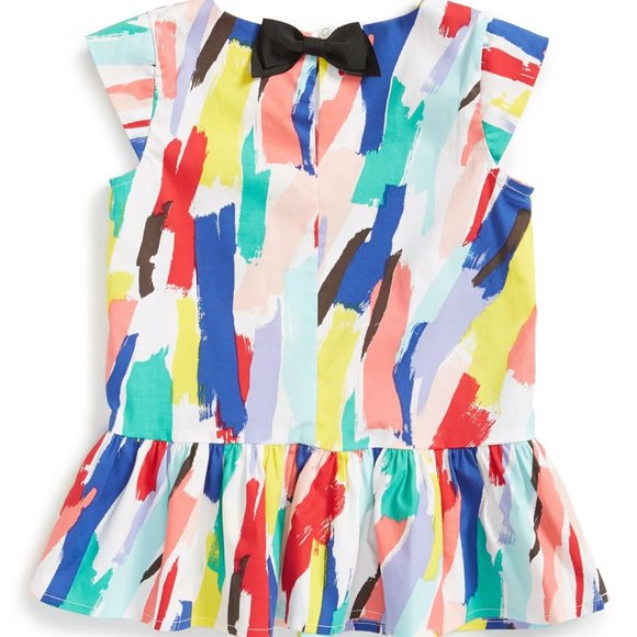 kate spade ♠️ NEW brush stroke peplum top blouse cotton fancy GIRLS XL 🎉HP🎉 - Picture 6 of 12